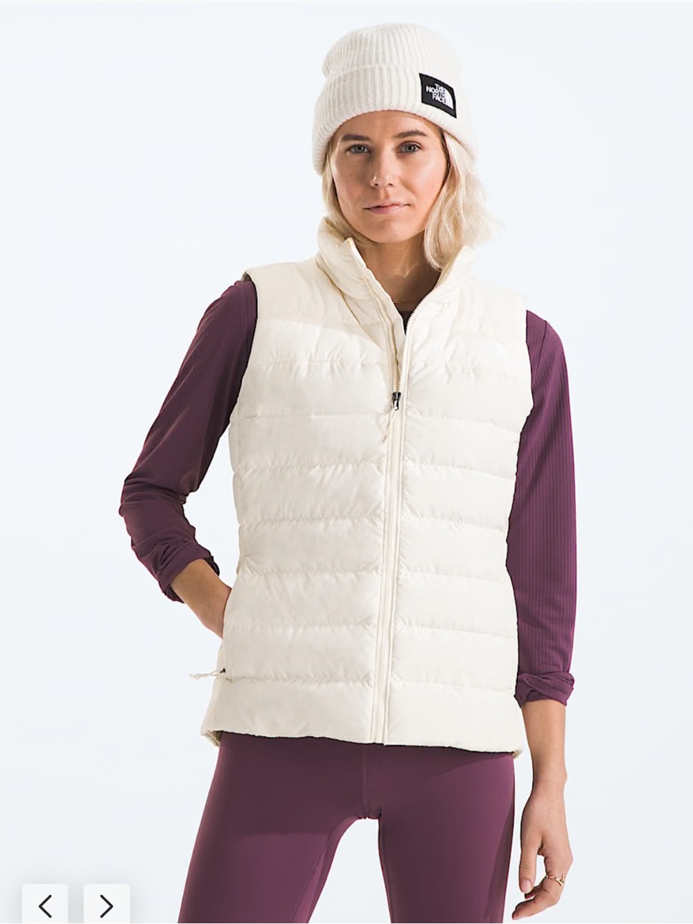 The North Face Women's Aconcagua 3 Quilted Puffer Vest In White Dune